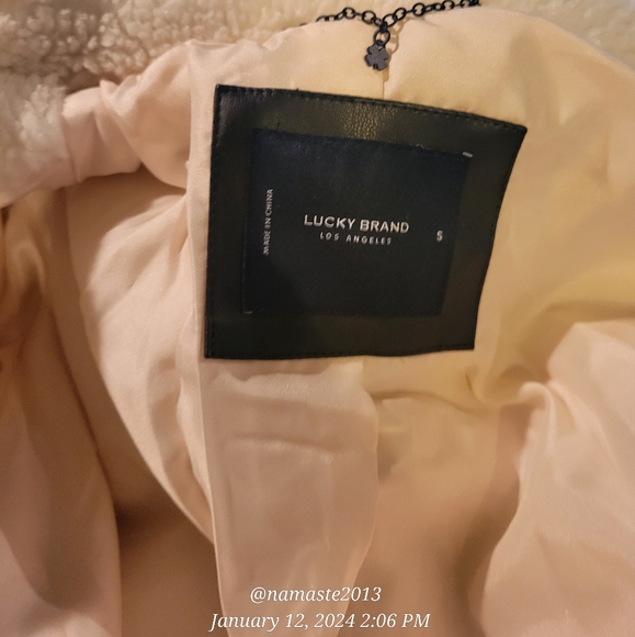 Lucky Brand FAUX FUR Long Sleeve Button Up Coat Designer #691 - Picture 12 of 14